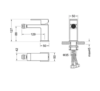 Смеситель для биде Timo Selene 2062/17F золото матовое