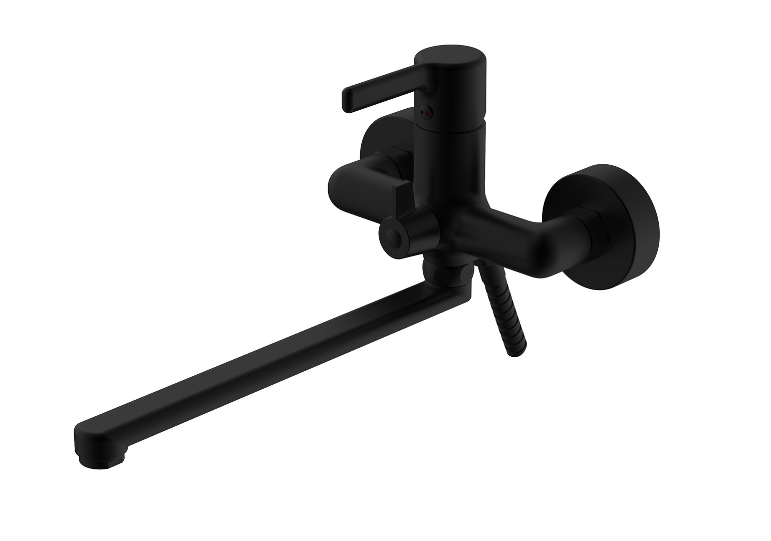 Смеситель для ванны VODA Column Black с аксессуарами CLM31B