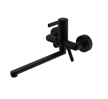 Смеситель для ванны VODA Column Black с аксессуарами CLM31B