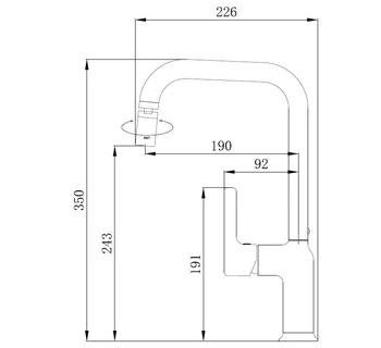 Смеситель для кухни VODA Column Black CLM519B