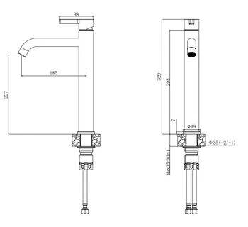 Смеситель для раковины VODA Vessel VSL25