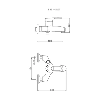 Смеситель для ванны с душем TSARSBERG TSB-848-1207