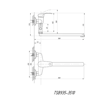 Смеситель для ванны с душем TSARSBERG TSB-935-3510