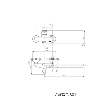 Смеситель для ванны с душем TSARSBERG TSB-942-1109