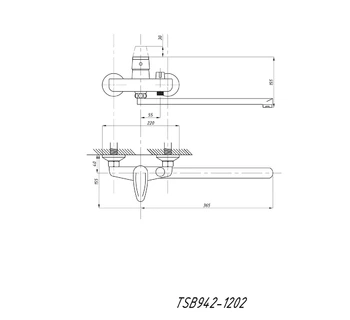 Смеситель для ванны с душем TSARSBERG TSB-942-1202
