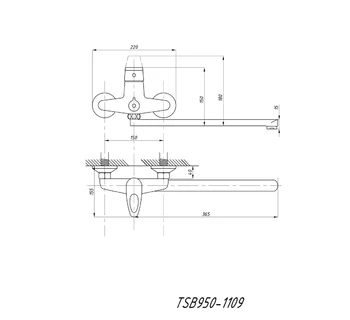 Смеситель для ванны с душем TSARSBERG TSB-950-1109