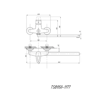 Смеситель для ванны с душем TSARSBERG TSB-950-1177