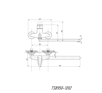Смеситель для ванны с душем TSARSBERG TSB-950-1202