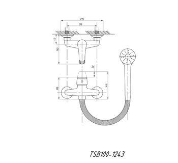 Смеситель для душевой кабины TSARSBERG TSB-100-1243