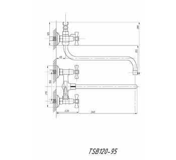 Смеситель для ванны с душем TSARSBERG TSB-120-95