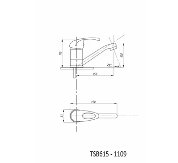 Смеситель для раковины TSARSBERG TSB-615-1109