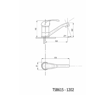 Смеситель для раковины TSARSBERG TSB-615-1202