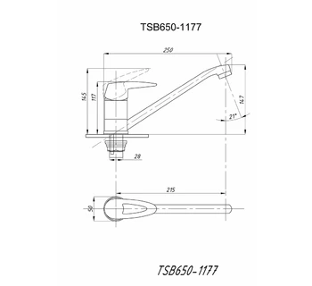 Смеситель для кухни TSARSBERG TSB-650-1177