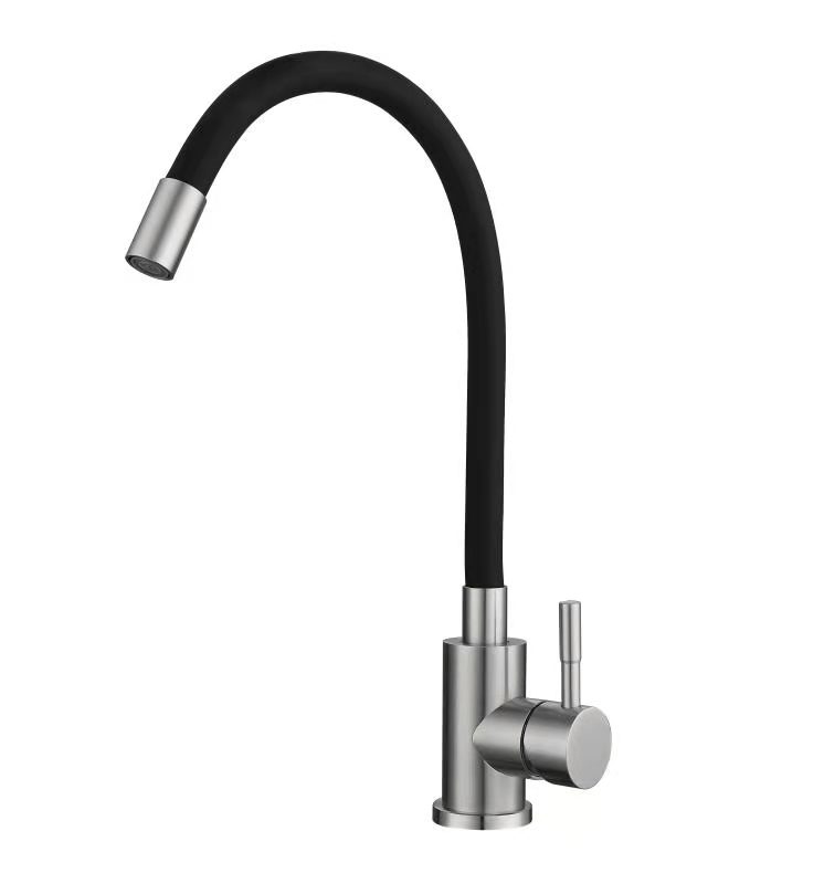 Смеситель для кухни TSARSBERG TSB-114-BL002 с гибким изливом черный