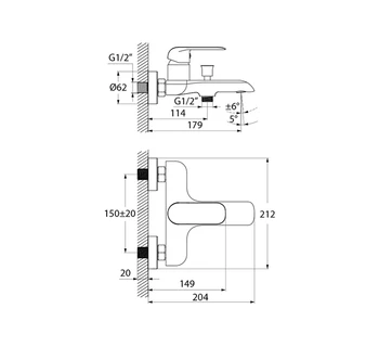Смеситель для ванны IDDIS Calipso CALSB00i02WA