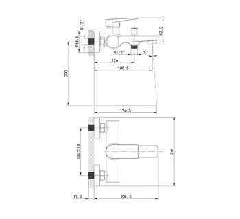 Смеситель для ванны IDDIS Bridge BRDSB00i02WA