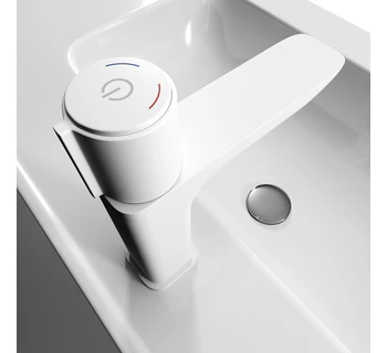 Смеситель для умывальника с инновационным управлением Push Control белый матовый IDDIS Slide SLIWTBTi01