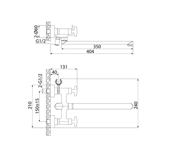Смеситель для ванны с длинным изливом IDDIS Acros ACRSBL2i10WA