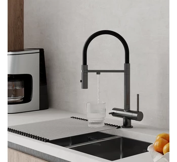 Смеситель для кухни IDDIS Ace ACEGMFFi05 с фильтром и гибким изливом цвет графит