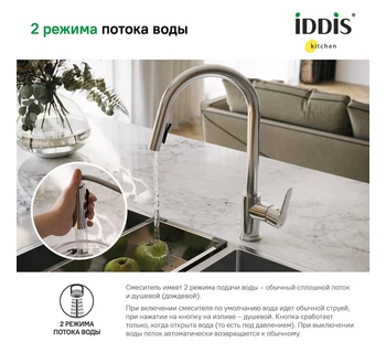 Смеситель для кухни IDDIS Cuba CUBSBP0i05 с выдвижным изливом хром