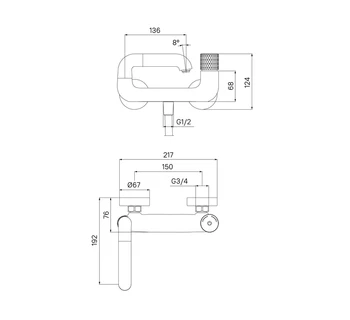 Смеситель для ванны IDDIS Twist TWIBLBTi02WA с управлением Push Control