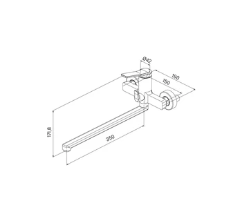 Смеситель для ванны с длинным изливом IDDIS Parker PARSB02i10WA