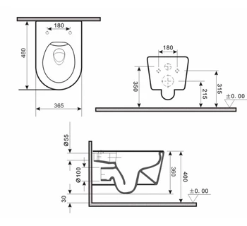 Унитаз подвесной Gid Tr2130bm