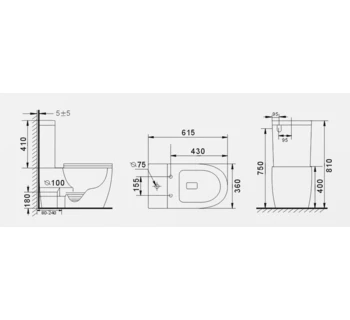Унитаз напольный Gid Tr2177BL