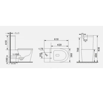 Унитаз напольный Gid Tr2179BL