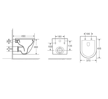 Унитаз подвесной безободковый D&K Matrix DT1396016