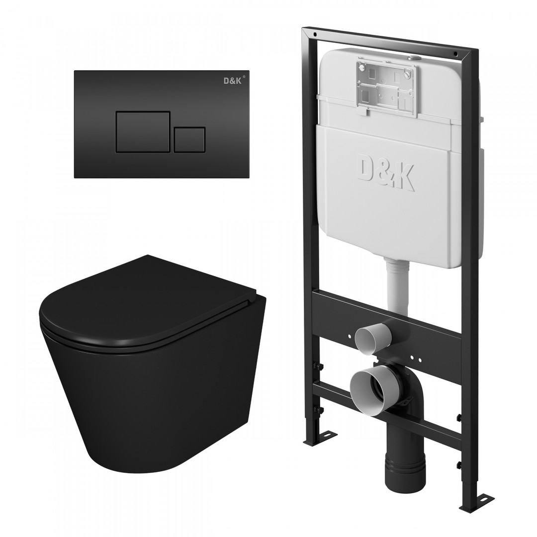 Комплект D&K DS1022502 унитаз DT1026025 инсталляция DI8055119 клавиша смыва DB1519025