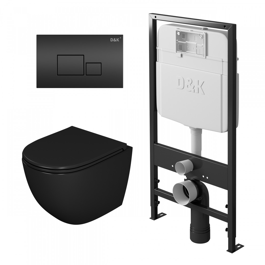 Комплект D&K DS1392502 унитаз DT1396025 инсталляция DI8055119 клавиша смыва DB1519025