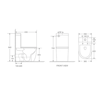 Унитаз-компакт D&K Matrix DT1397016 безободковый