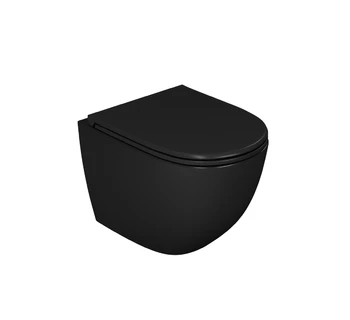 Унитаз подвесной безободковый D&K Matrix DT1396025 сиденье микролифт черный