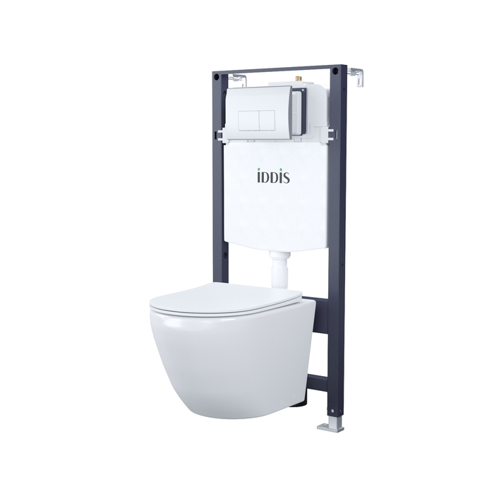 Комплект подвесного унитаза инсталляция и клавиша смыва IDDIS Basic BASBQ01i73