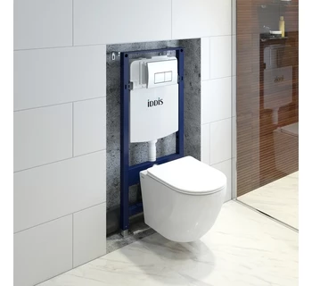 Комплект подвесного унитаза инсталляция и клавиша смыва IDDIS Basic BASB010i73