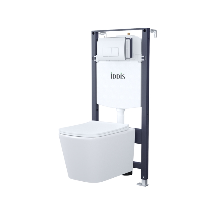 Комплект подвесного унитаза инсталляция и клавиша смыва IDDIS Basic BASBI01i73