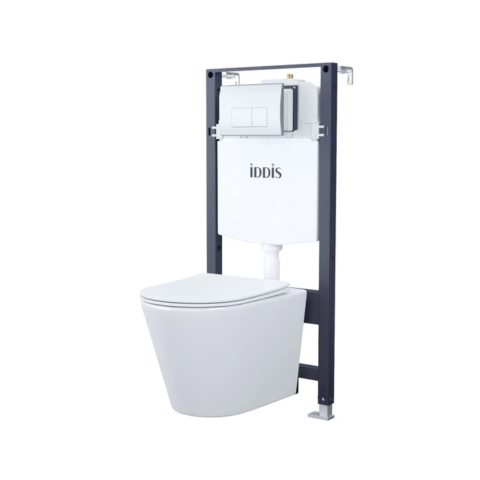 Комплект подвесного унитаза инсталляция и клавиша смыва IDDIS Basic BASC010i73