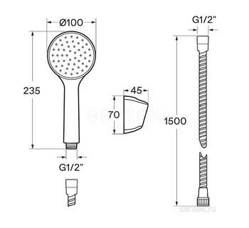 Смеситель Santek Венга для ванны WH5A10003C001