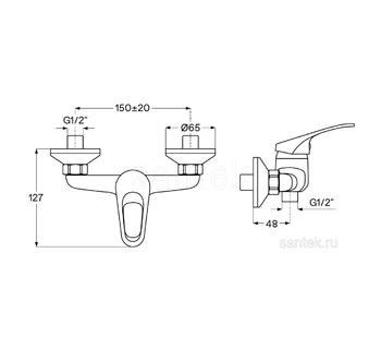 Смеситель Santek Баус для душа WH5A20010C001