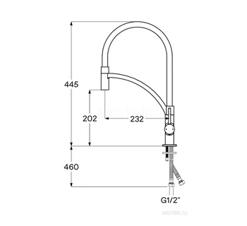 Смеситель Santek Брукс кухонный гибкий излив WH5A45013C001