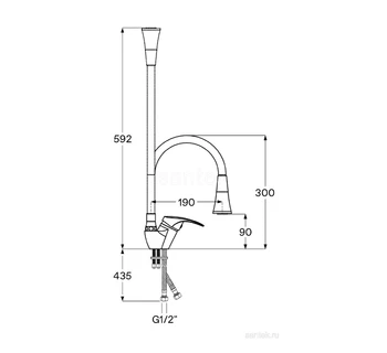 Смеситель Santek Мавис кухонный гибкий излив WH5A44011C001