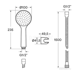 Смеситель Santek Таос для ванны черный WH5A10009N001