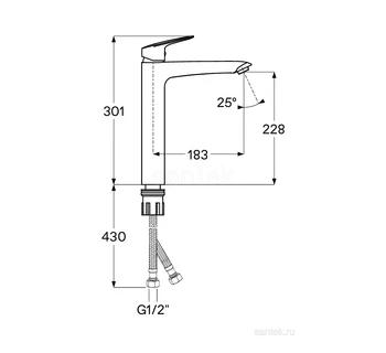 Смеситель Santek Таос для раковины высокий WH5A04009C001