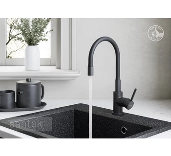 Смеситель Santek Тесио кухонный гибкий излив черный матовый WH5A44012N001