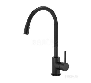 Смеситель Santek Тесио кухонный гибкий излив черный матовый WH5A44012N001
