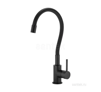 Смеситель Santek Тесио кухонный гибкий излив черный матовый WH5A44012N001