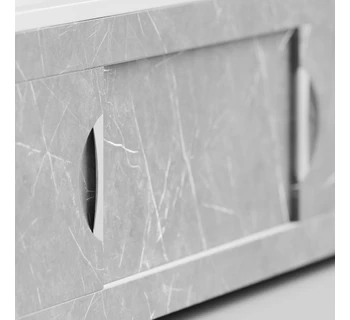Экран под ванну Vod-ok двери купе Топ 1700 цвет мрамор белый софт тач