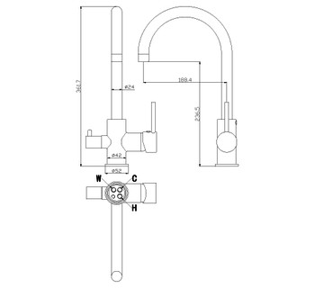 Смеситель Rossinka Z35-28 для кухни с подключением к фильтру с питьевой водой