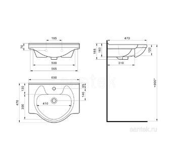 Раковина для ванной Santek Байкал 60 1WH109652